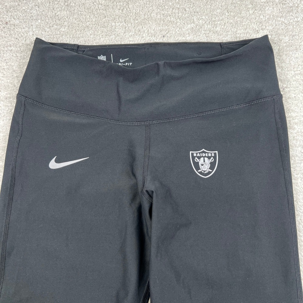 Nike Las Vegas Raiders Womens Black Dri-FIT NFL Athletic Leggings Size M - Picture 2 of 15